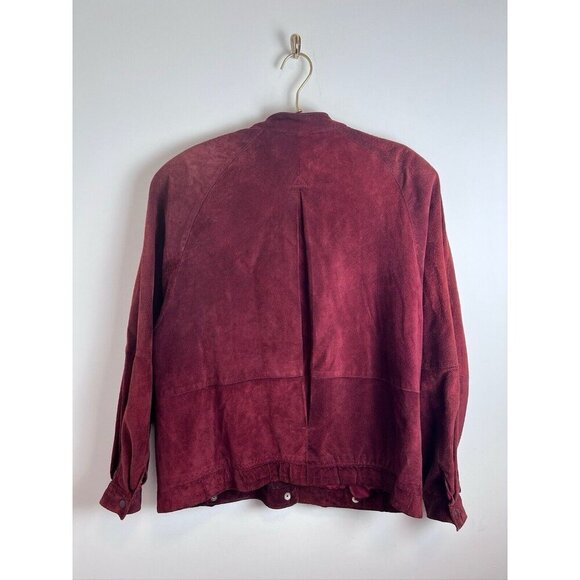 Vintage West Bay Saks Fifth Avenue Leather Bomber Maroon 14 - Picture 8 of 10